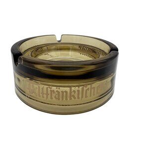 Vintage Amber Glass 4" Ashtray Altfränkischer German Bar Advertising Promo